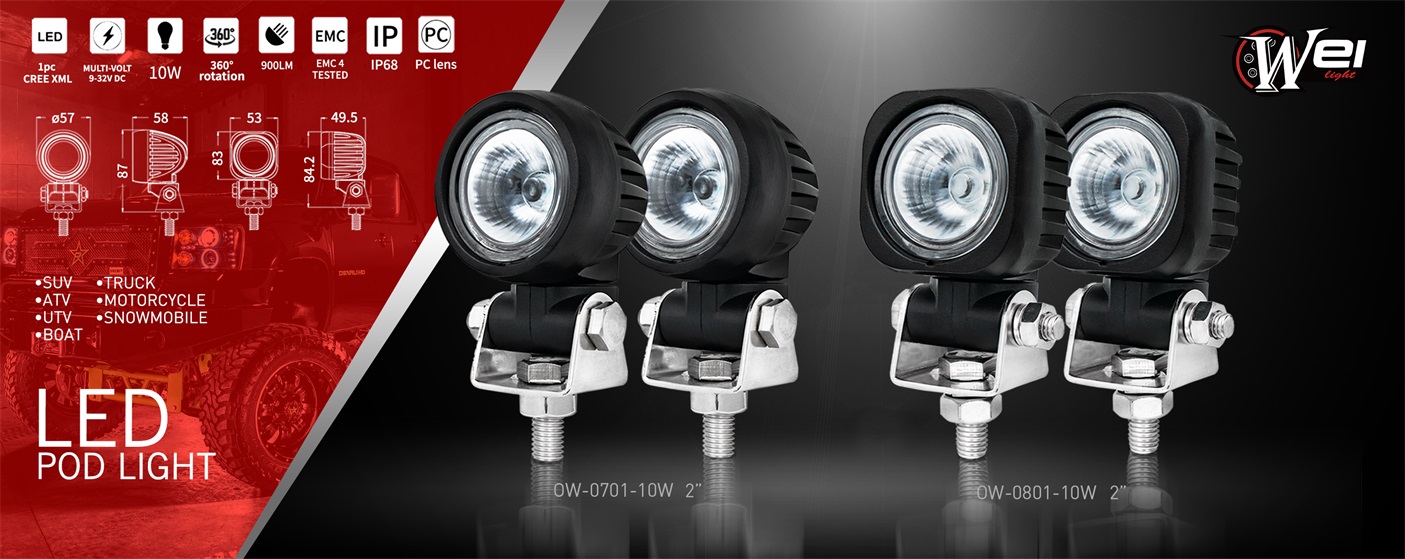 NEW COMPACT DESIGN 2 INCH PRIME LED POD LIGHTS FOR TRUCKS